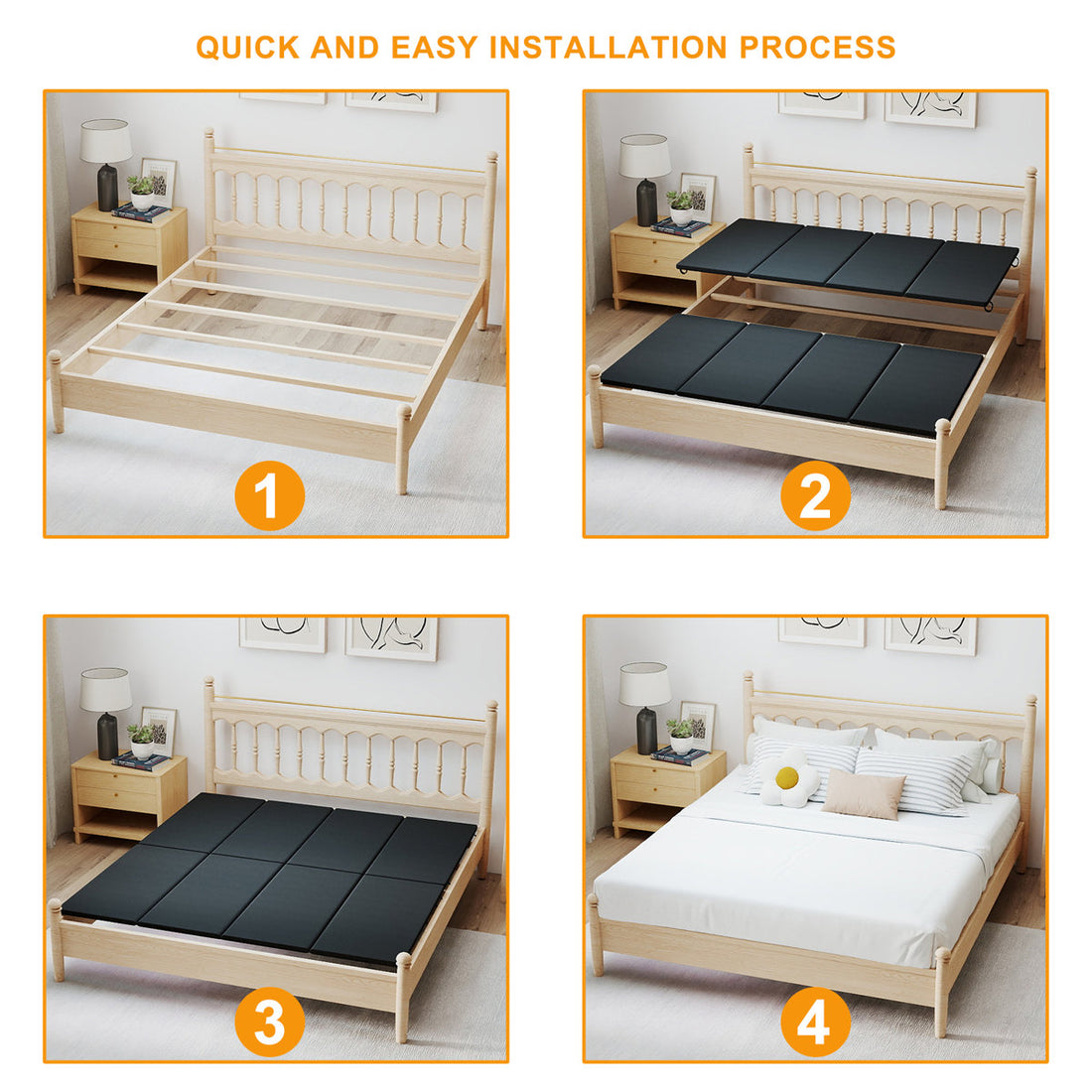 Queen Size Bunkie Board for Slatted Metal Frame,Sleeper Sofa Support Board to Stop Sagging Mattress,High-Quality Material Bed Boards,Anti-Slip and Moisture-Resistant