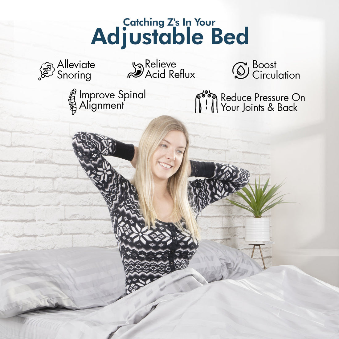 Renanim Split King Massaging Adjustable Bed with 14" Memory Mattress, USB, Underbed Light, Wireless Remote & App Control Zero Gravity Bed