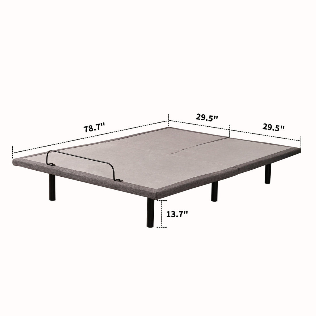 Split Top Queen Adjustable Bed Frame With 14'' Medium Plush Memory Foam Mattress, Wireless Remote & App Control, Massaging, Under Bed Light, E3100 Urban Grey