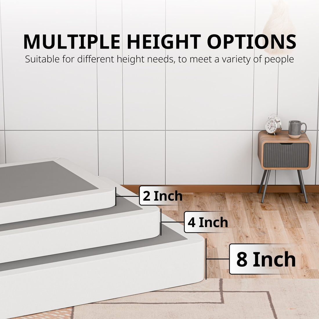 Split Wooden Box Spring / foundation for Mattress Support, Fully Assembled