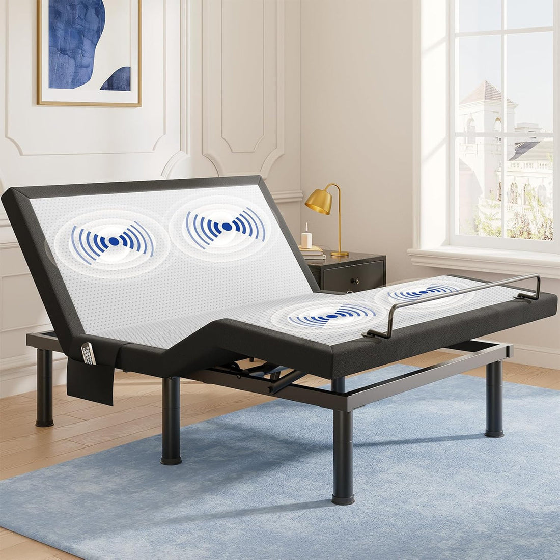 T600 Adjustable Bed Frame with Remote & Massage - Syncable Electric Beds Bases, Zero Gravity, Dual Side USB, Nightlight, Quiet Motor, 5 Min Easy Assembly