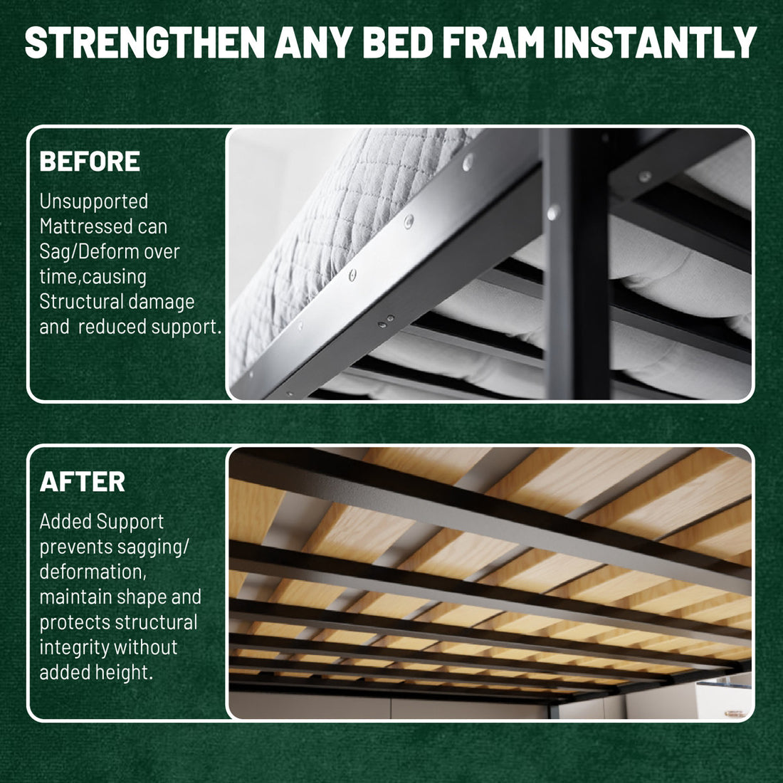 Tatum 0.68-Inch Standard Vertical Mattress Support Wooden Bunkie Board/Slats
