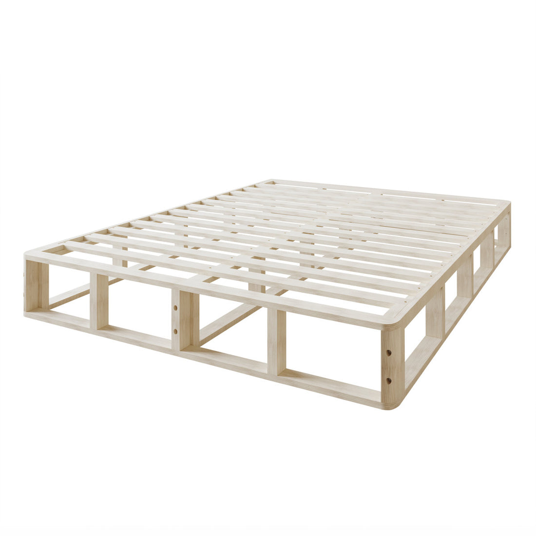 Tawnya 8'' Wood Box Spring with Warm Grey Linen Cover
