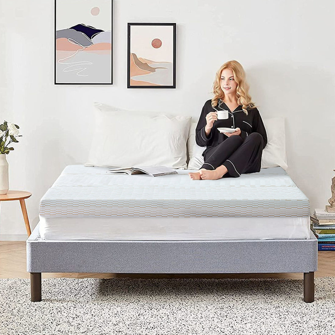 Tri-Fold 6'' Memory Foam Mattress, Portable Folding Murphy Bed Mattress With Washable Cover