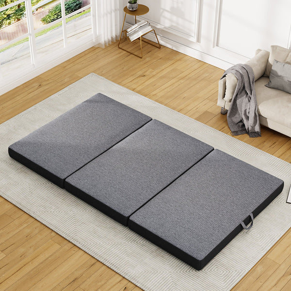 Tri-fold 6'' Memory Foam Mattress, Foldable Futon Floor Mattress Pad in a Box Extra Support, Portable Folding Murphy Bed Mattress With Washable Removable Cover