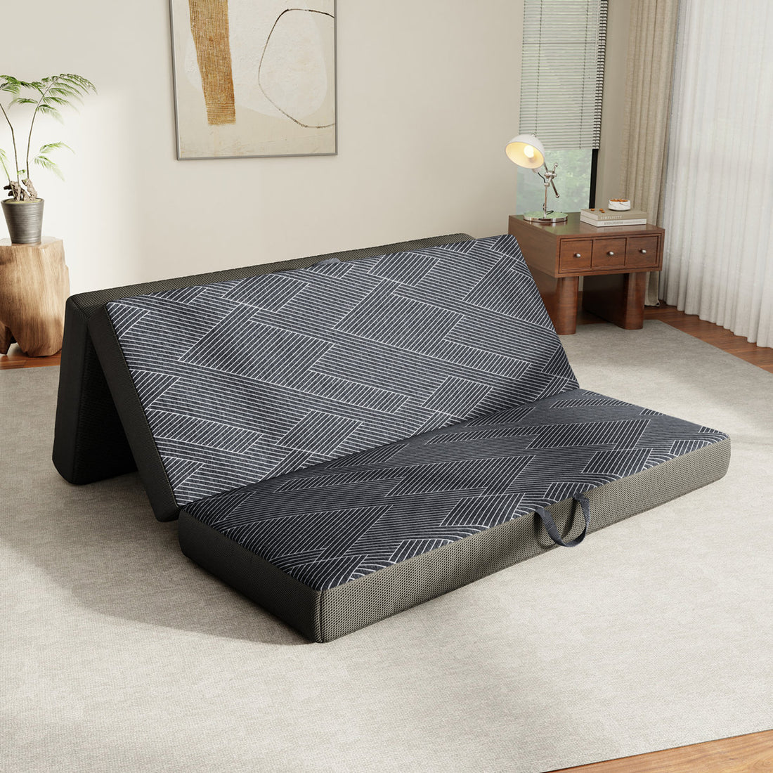 Tri-fold 6'' Memory Foam Mattress, Portable Folding Mattress with Washable Cover For Murphy Bed