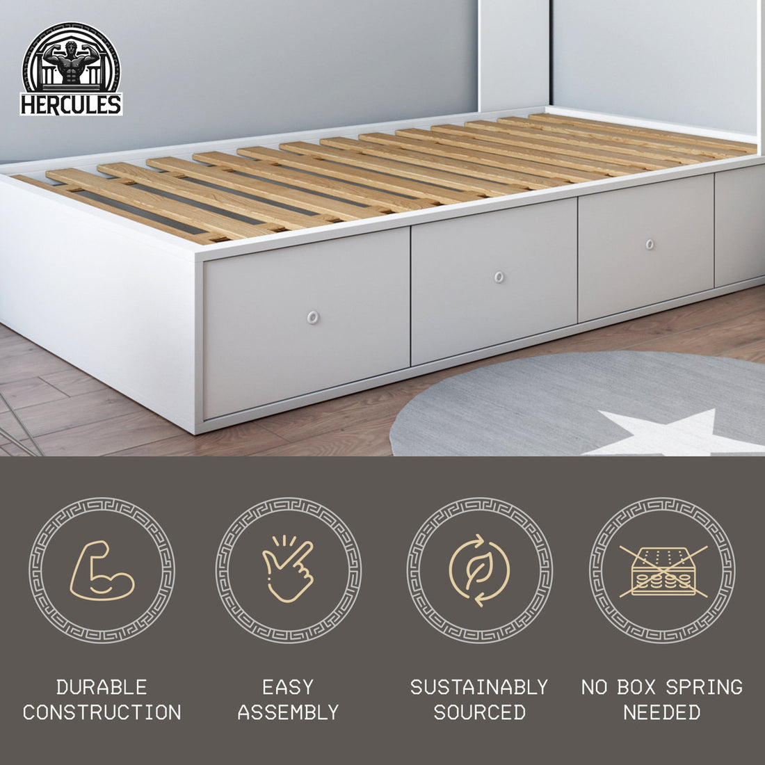 Xtreme Heavy-Duty Solid Bed Wood Slats-Durable Bed Slats for Mattress Support-Sturdy Bed Support Slats -Bunkie Board Replacement, Easy Assembly, No Box Spring Needed