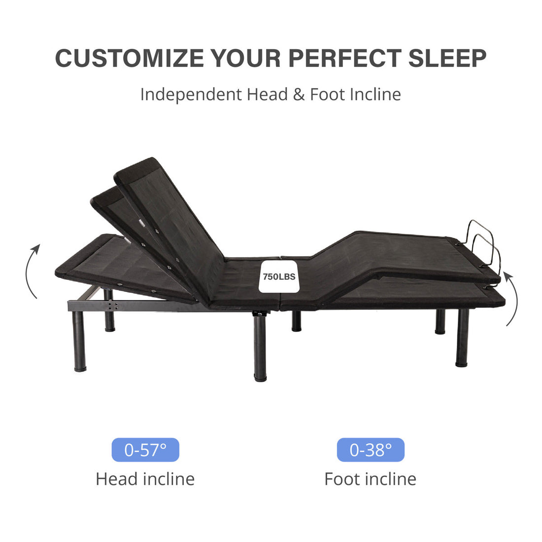 Zero Gravity Adjustable Bed Frame with Massage, USB, Underbed Light