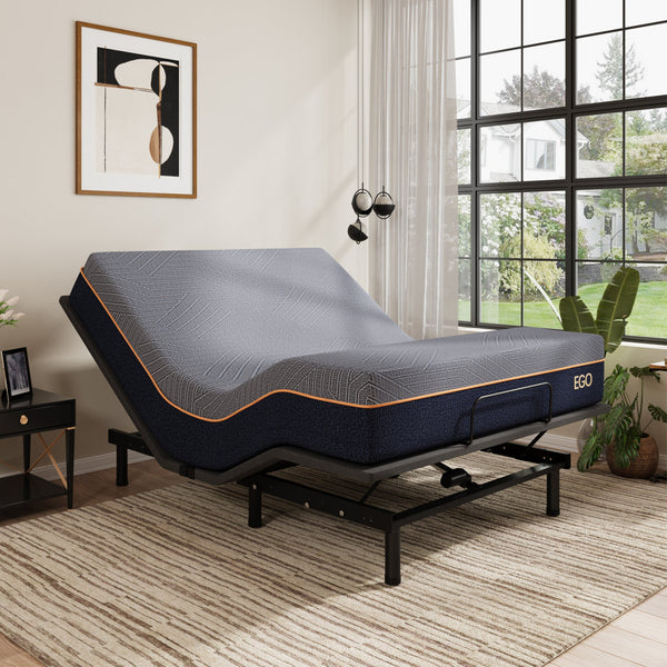 Zero Gravity Adjustable Bed With 12" Memory Foam Mattress, Wireless Remote Control