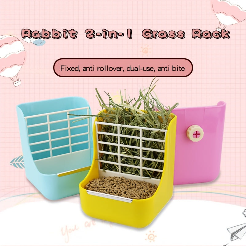 hay feeder small pet cage 2 in 1 plastic rabbit hay