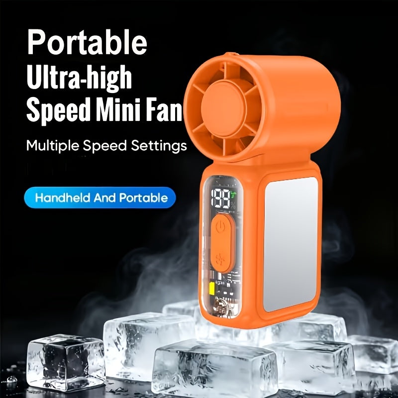 mini handheld fan 3600mah battery   motor portable
