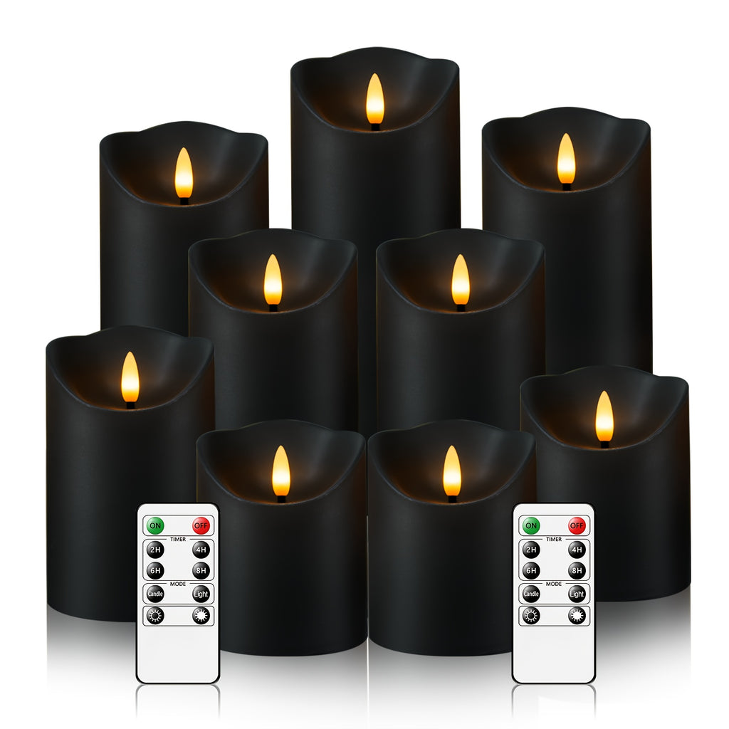 set 9   flameless led candles 2 remote controls