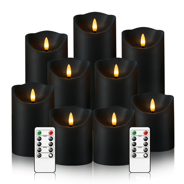 set 9   flameless led candles 2 remote controls
