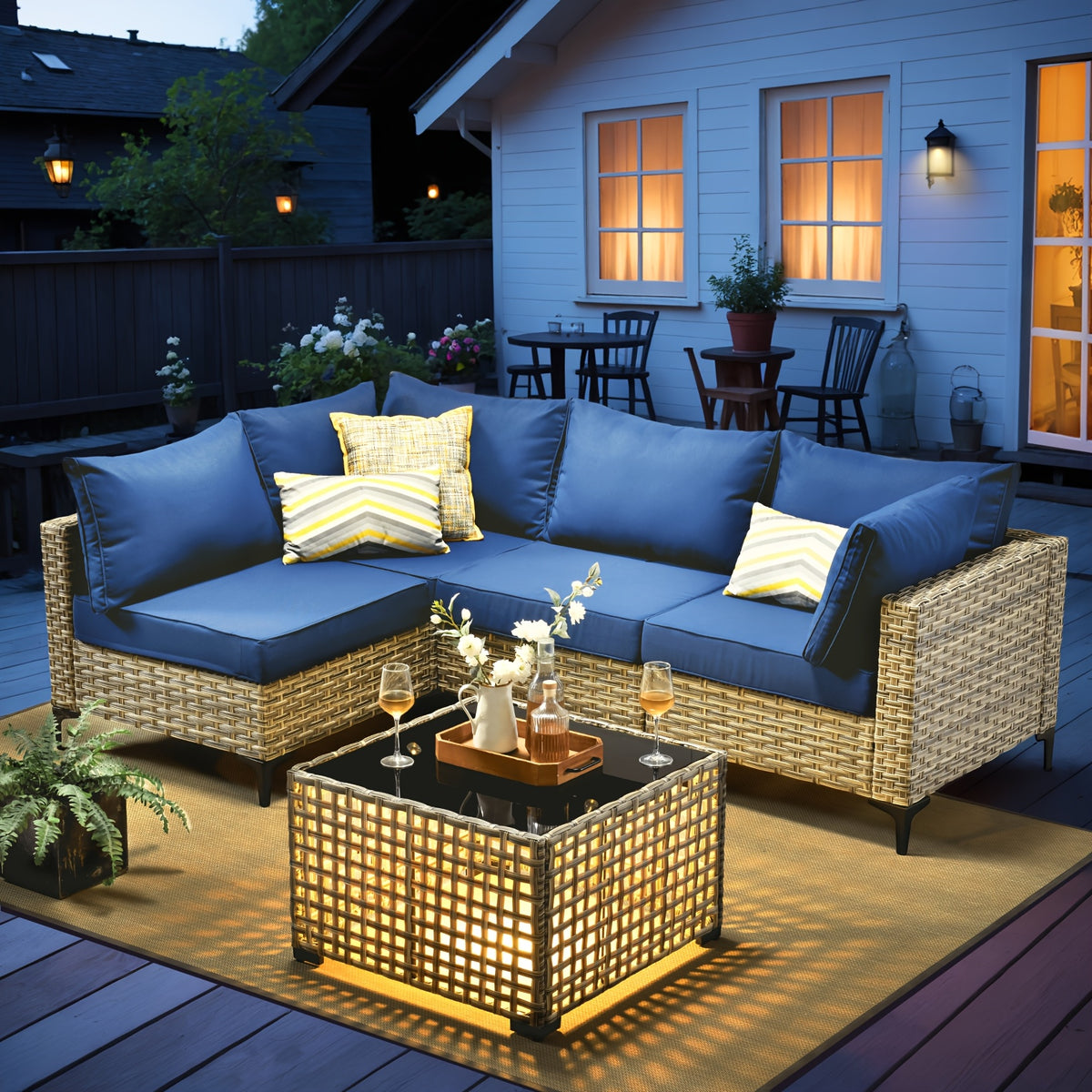2 3 5 8 10pcs deep seat outdoor patio furniture set outside