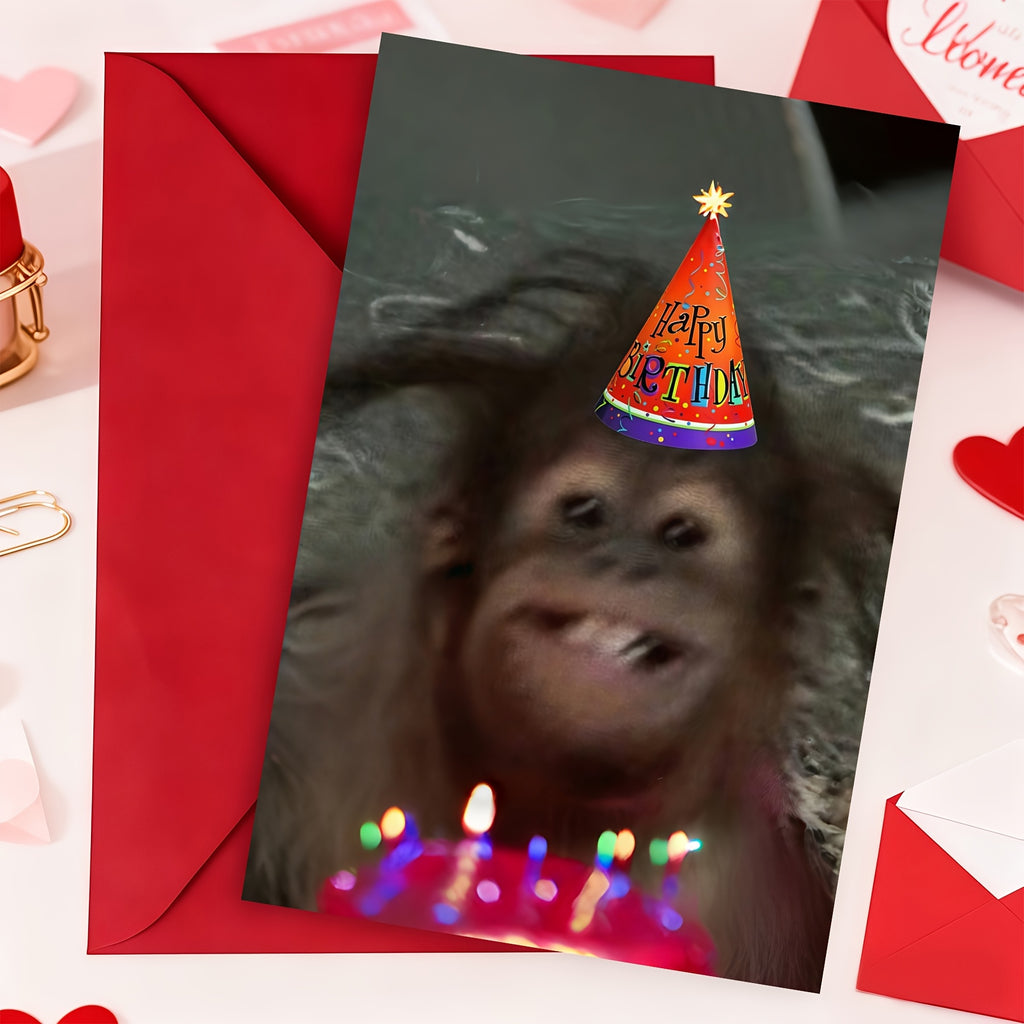 gorilla party hat funny novelty realistic birthday greeting