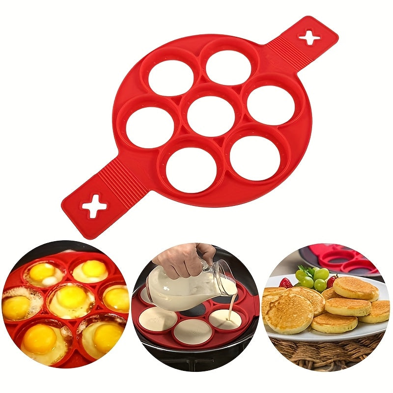 1pc silicone non stick pancake egg maker 4 cup round cooking
