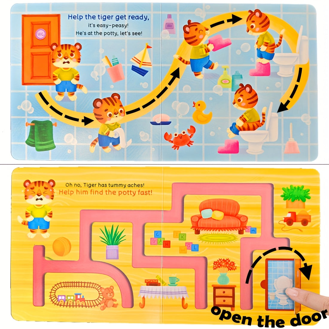 tigers potty adventure push pull books busy book preschool