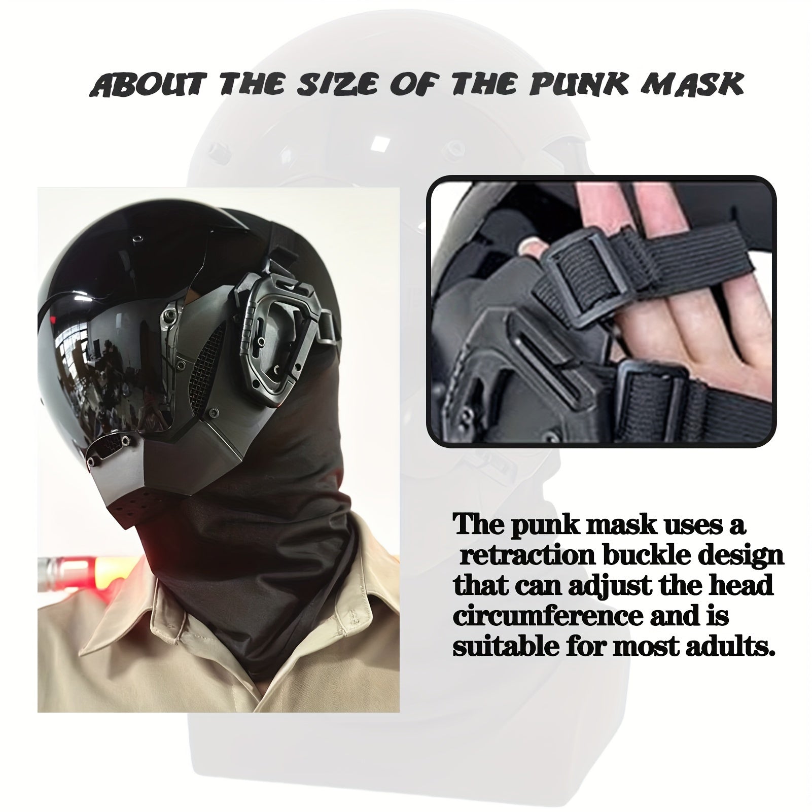 black cyberpunk mask cosplay halloween mechanical cool real