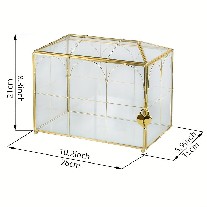 golden glass card box lock slots   inches   25 9cm