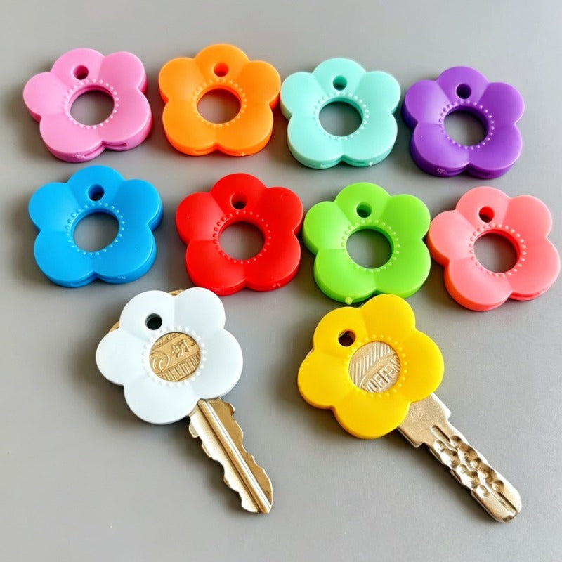 gift 5 piece   multi color flower shaped keycap set