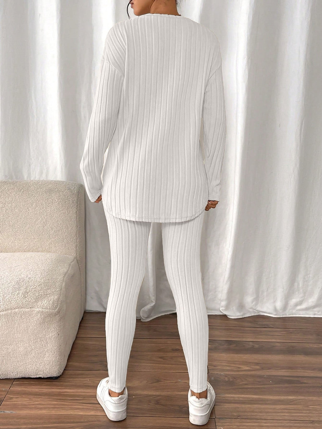 fashion womens commuter ribbed soft casual spring autumn