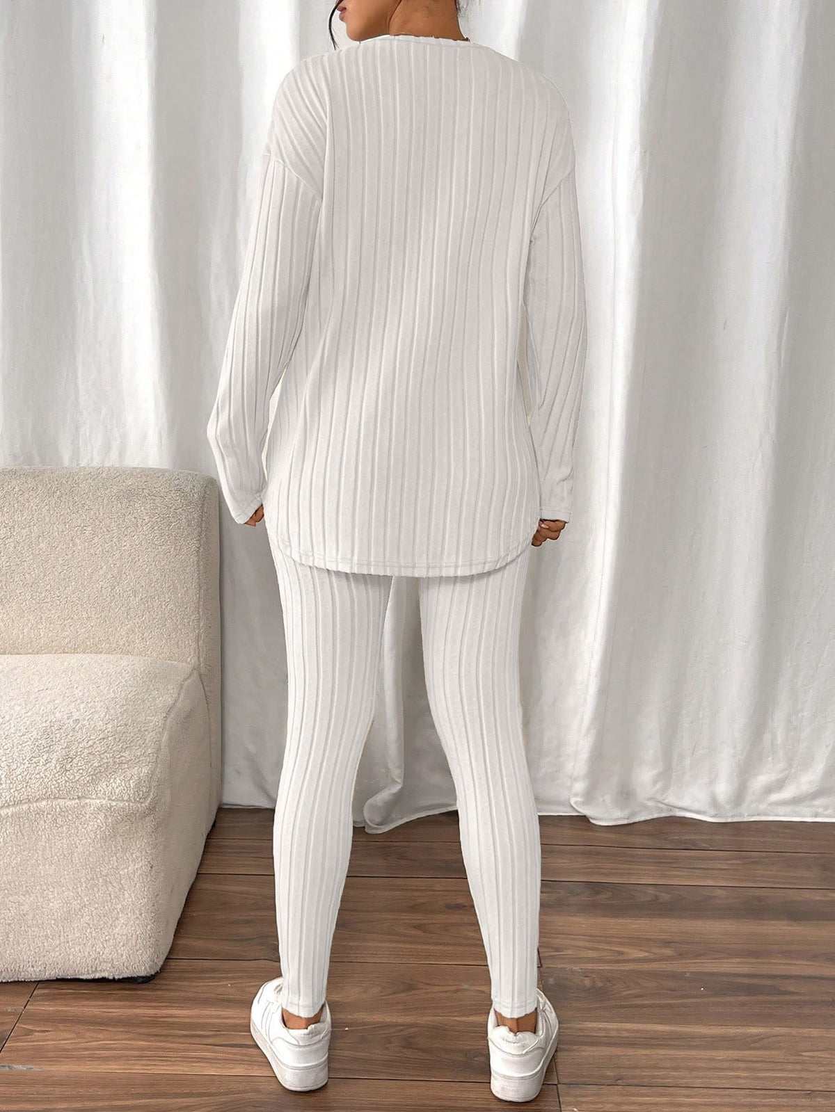 fashion womens commuter ribbed soft casual spring autumn