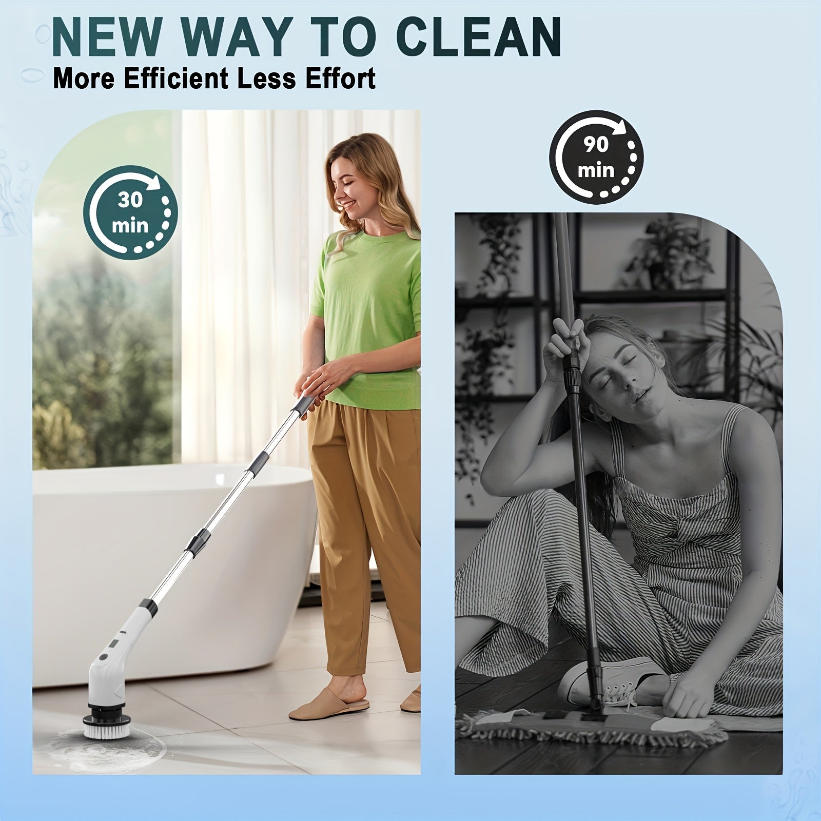 2026 new multifunctional electric cleaning brush telescopic