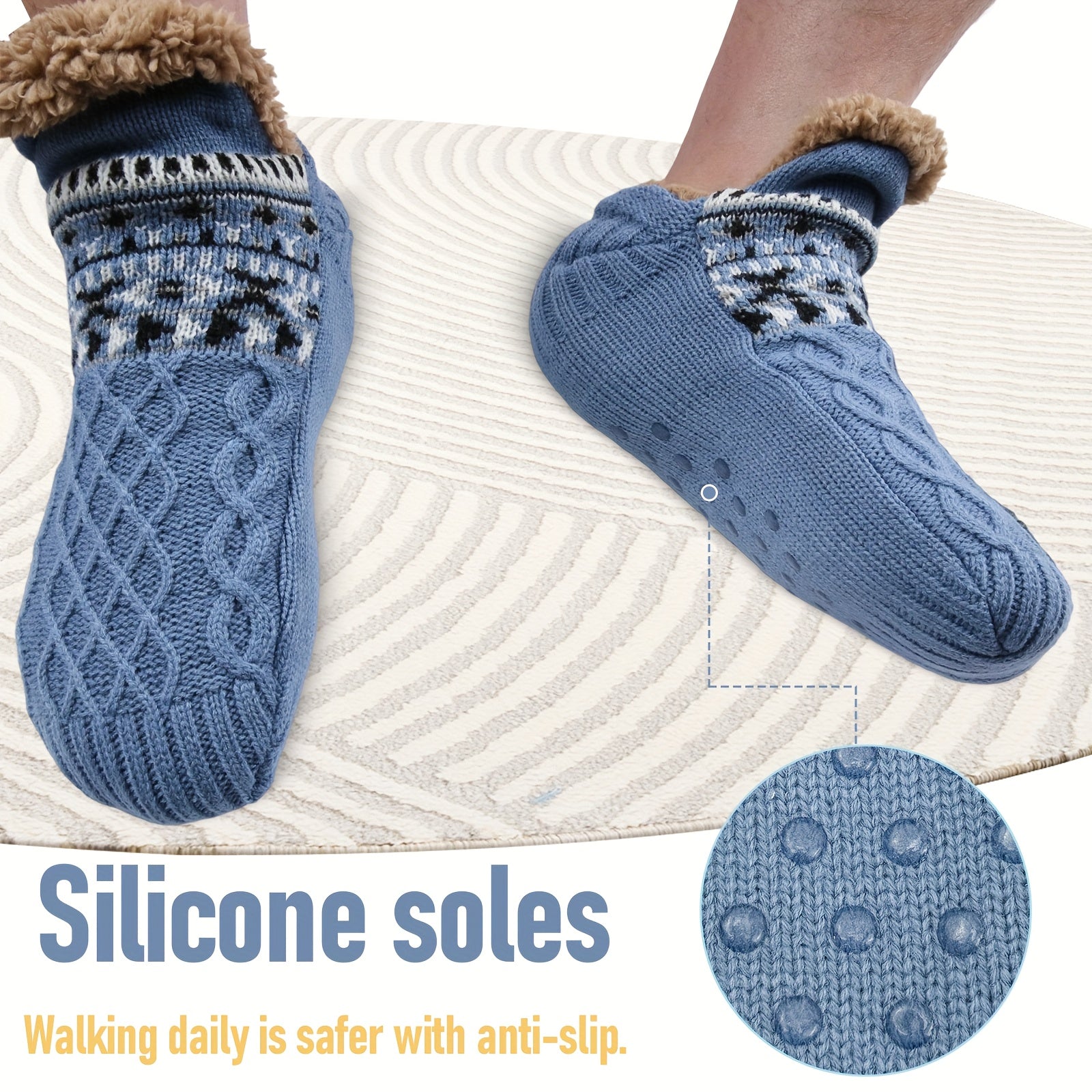 mens   bed slippers warm   knitted non slip