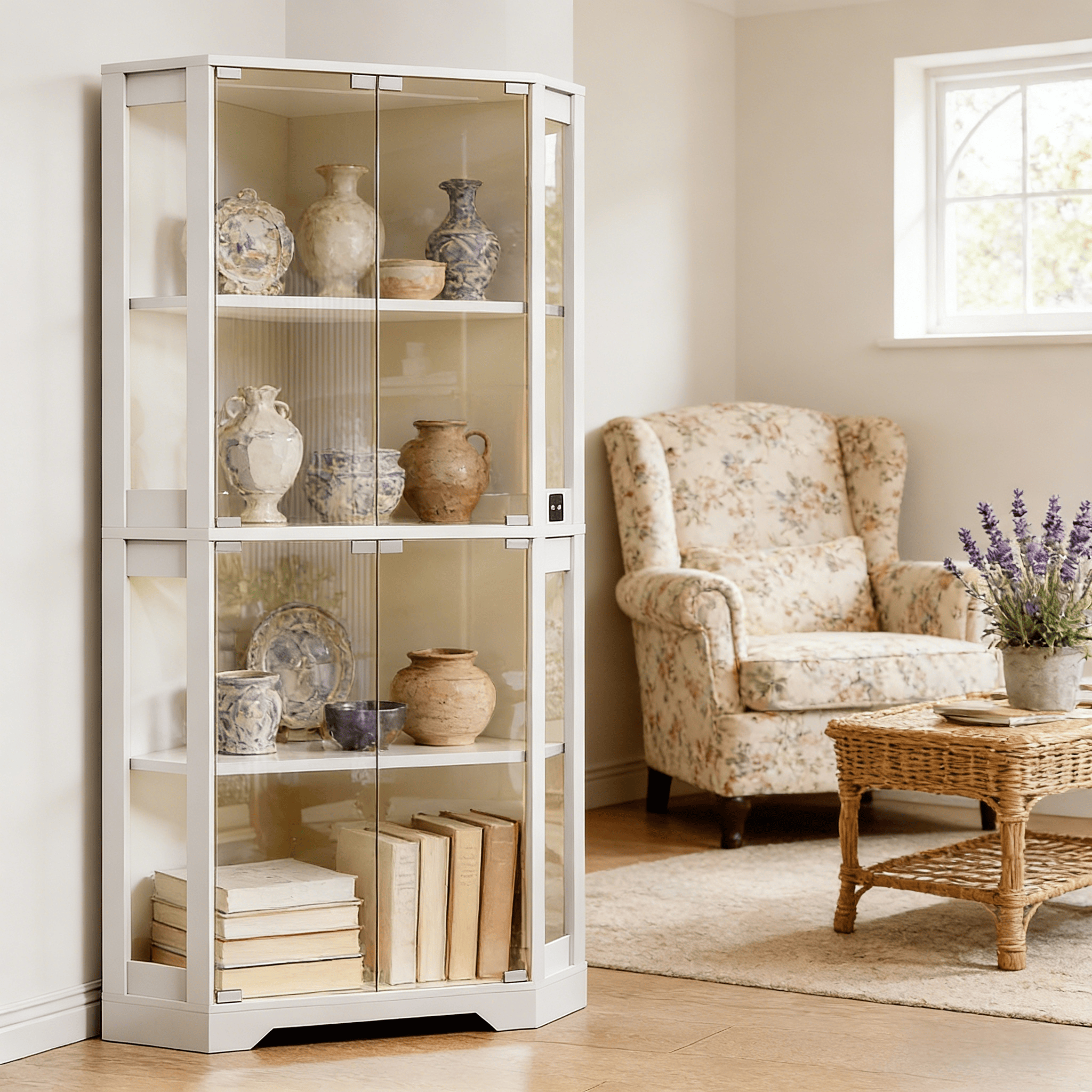 1pc corner glass display cabinet   showcase