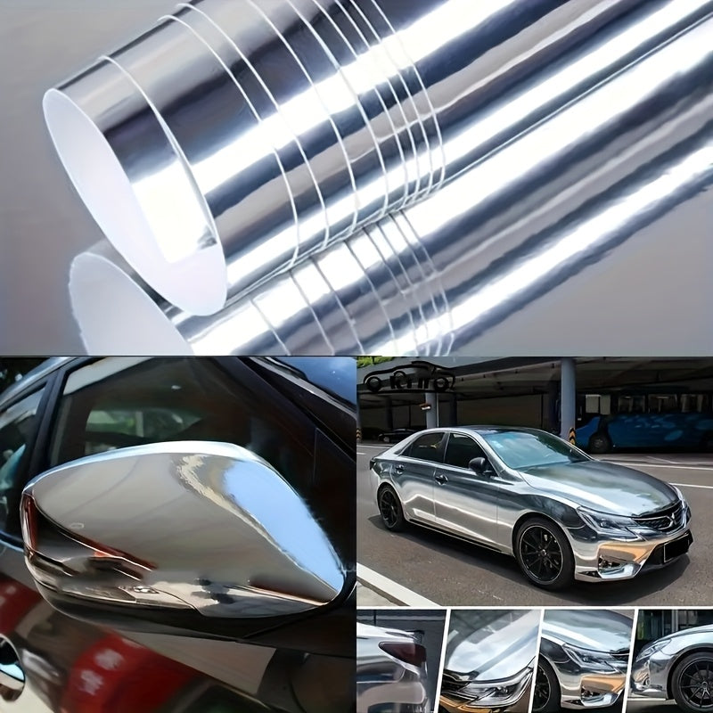 1pc 205cm long automotive mirror silvery car wrap film a