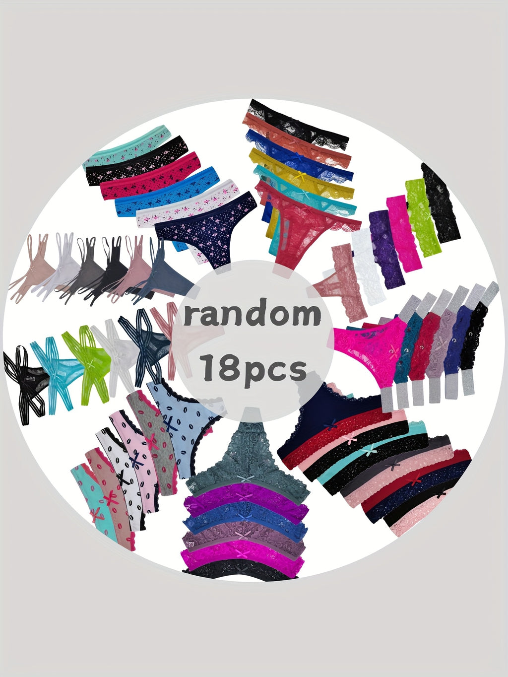 18pcs random assorted lace tanga     comfortable