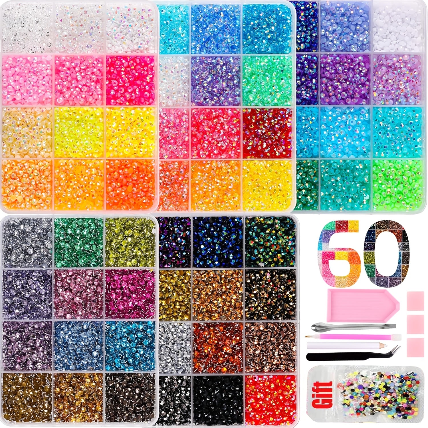 bedazzling kit 60 colors flatback rhinestones