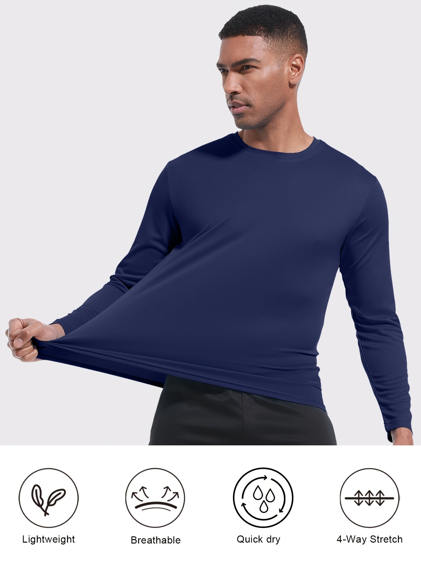 5pcs mens quick drying breathable long sleeve sports t
