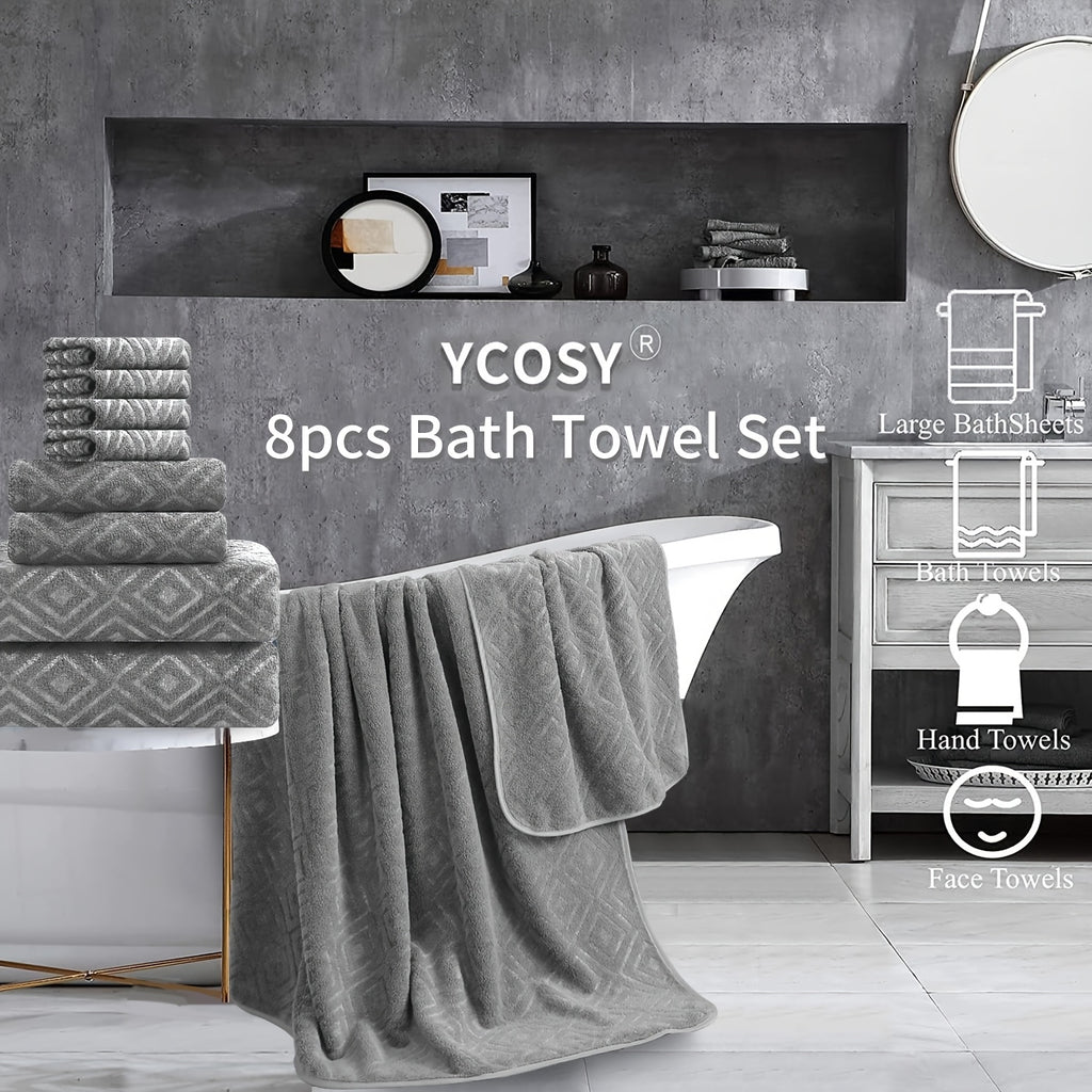 8pcs extra large bath towel ultra soft thick bath towel
