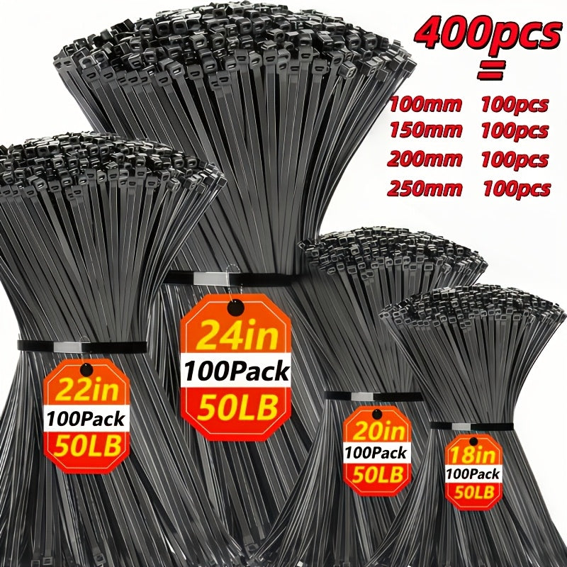 400pcs   heavy duty outdoor assorted cable ties