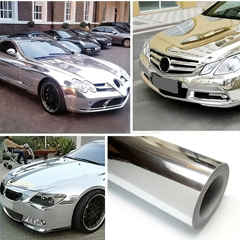 1pc 205cm long automotive mirror silvery car wrap film a
