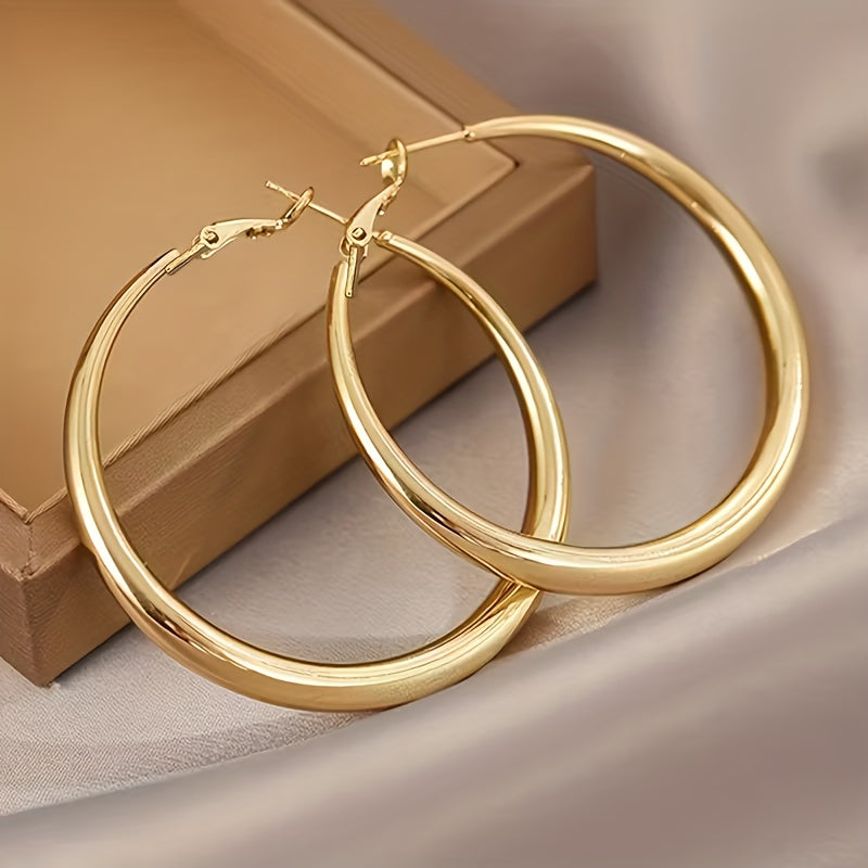 2pcs elegant   large hoop earrings women