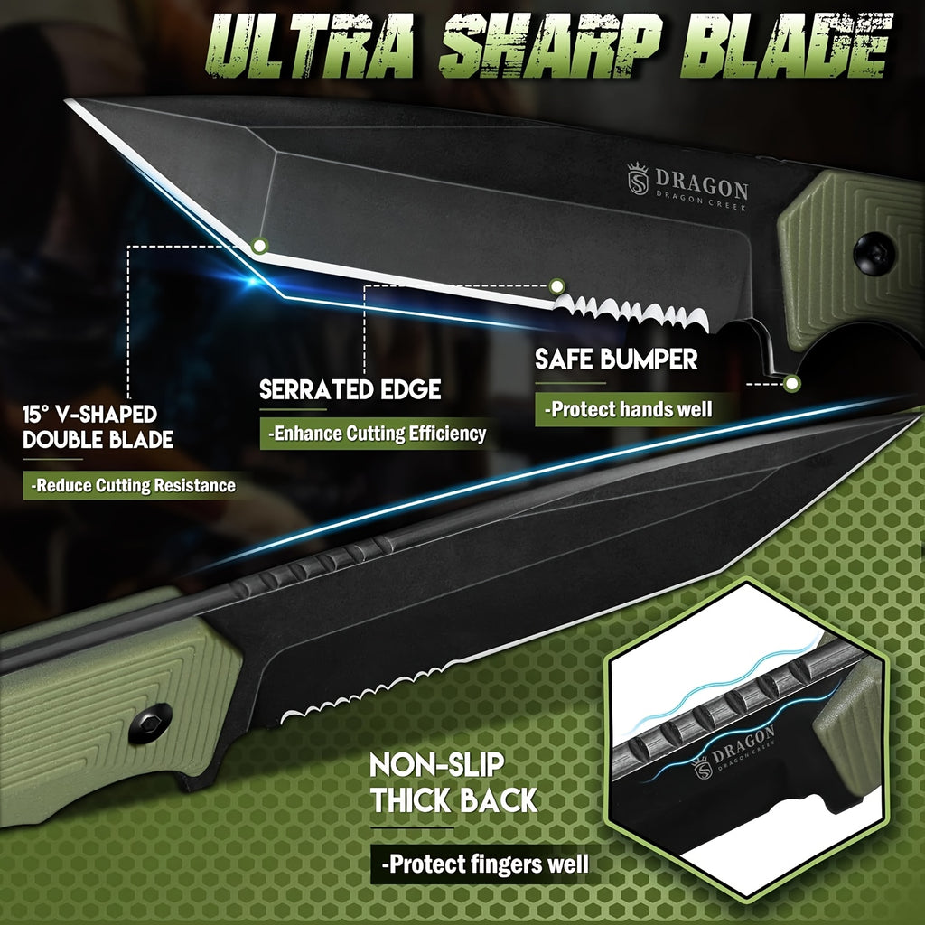 fixed blade knife sharp outdoor knife   sheath camping