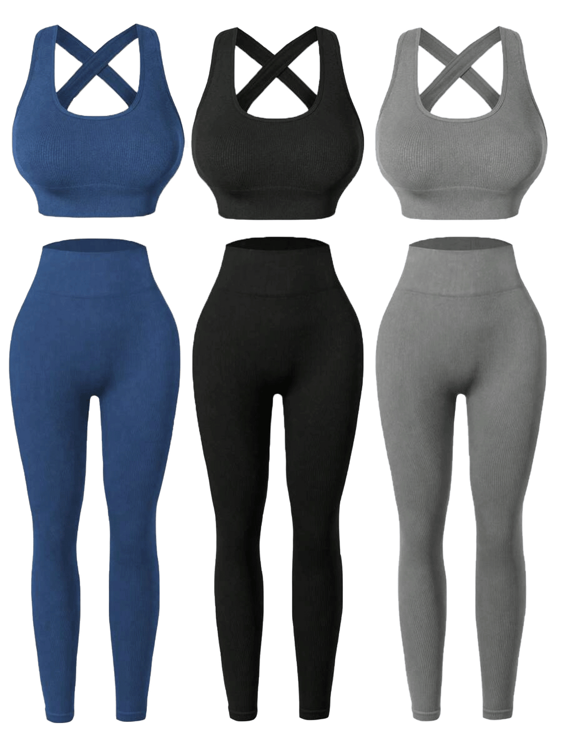 three seamless womens activewear sets high stretch backless