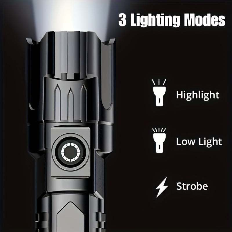 2 high power zoom flashlights outdoor multi functional