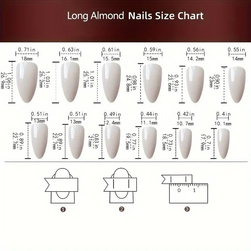 60pcs almond shape cute 3d   press nails sweet