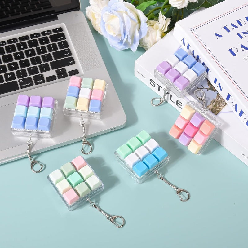random color 9 key thumb piano keychain compact elegant