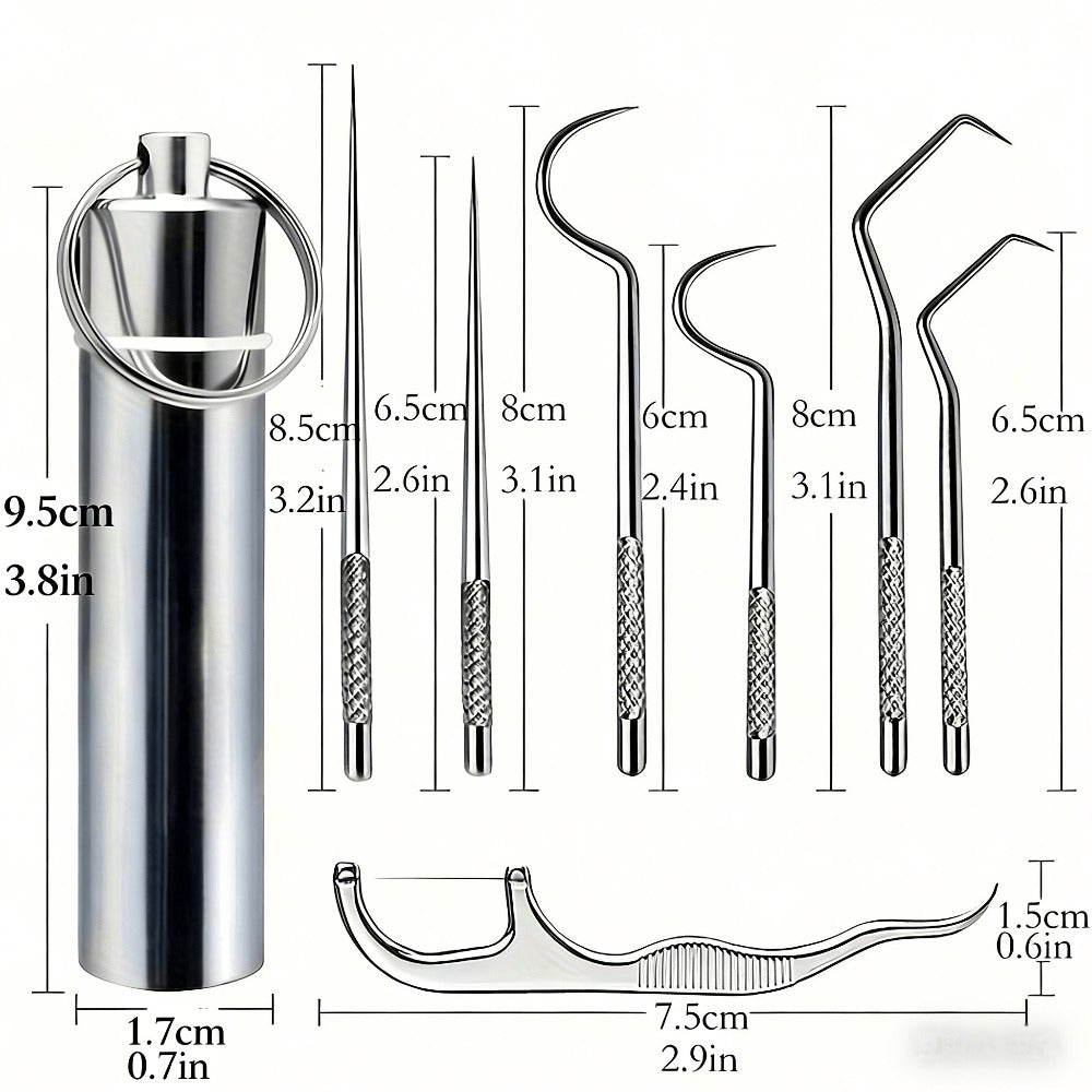 a set 8 stainless steel toothpick suit bracket reusable