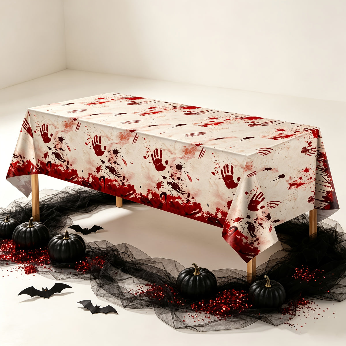 1pc horror blood handprint splatter tablecloth perfect