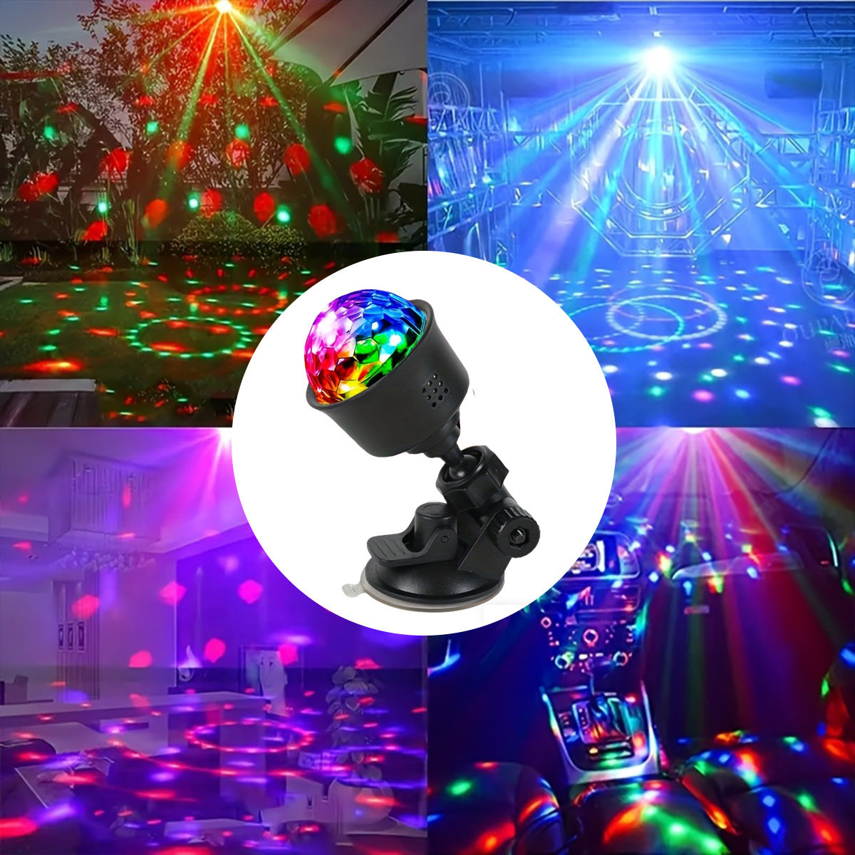 5 7pcs rgb rotating led dance lights usb plug in disco ball