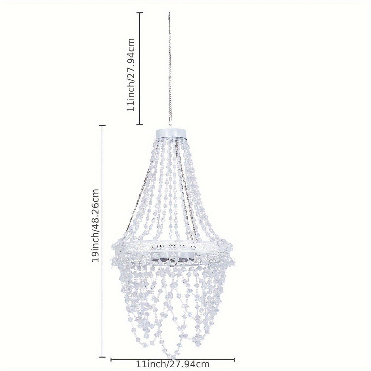 solar hanging crystal chandelier outdoor garden decorative