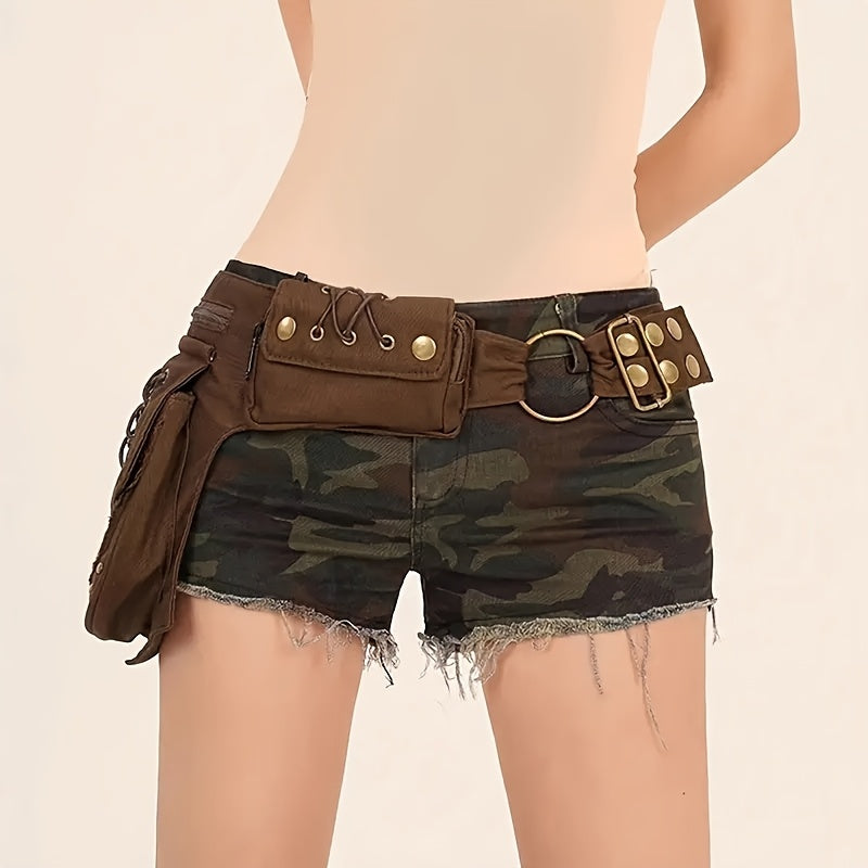 fashionable retro studded outdoor casual waist bag women