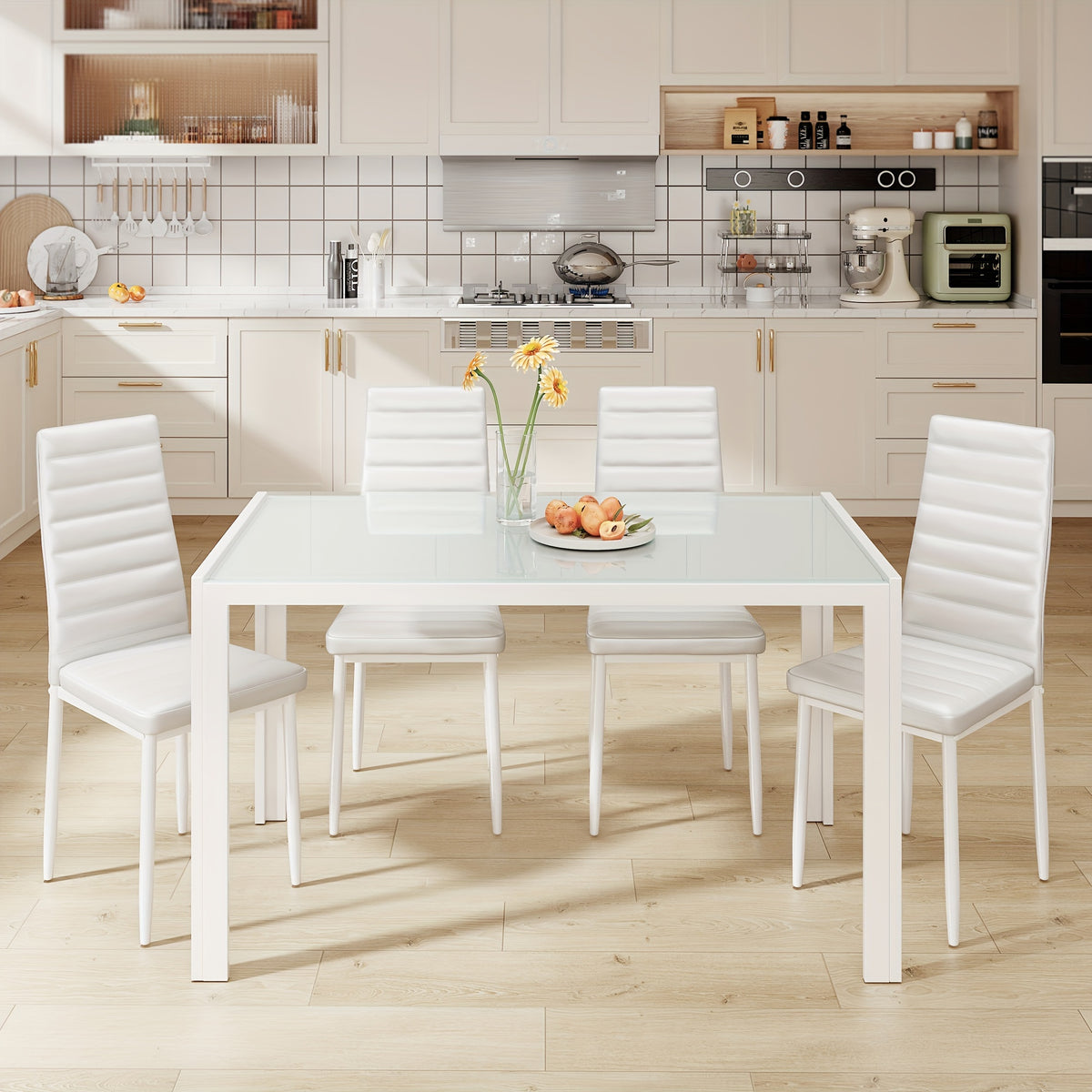 5 piece glass top dining set 5pcs glass dining table