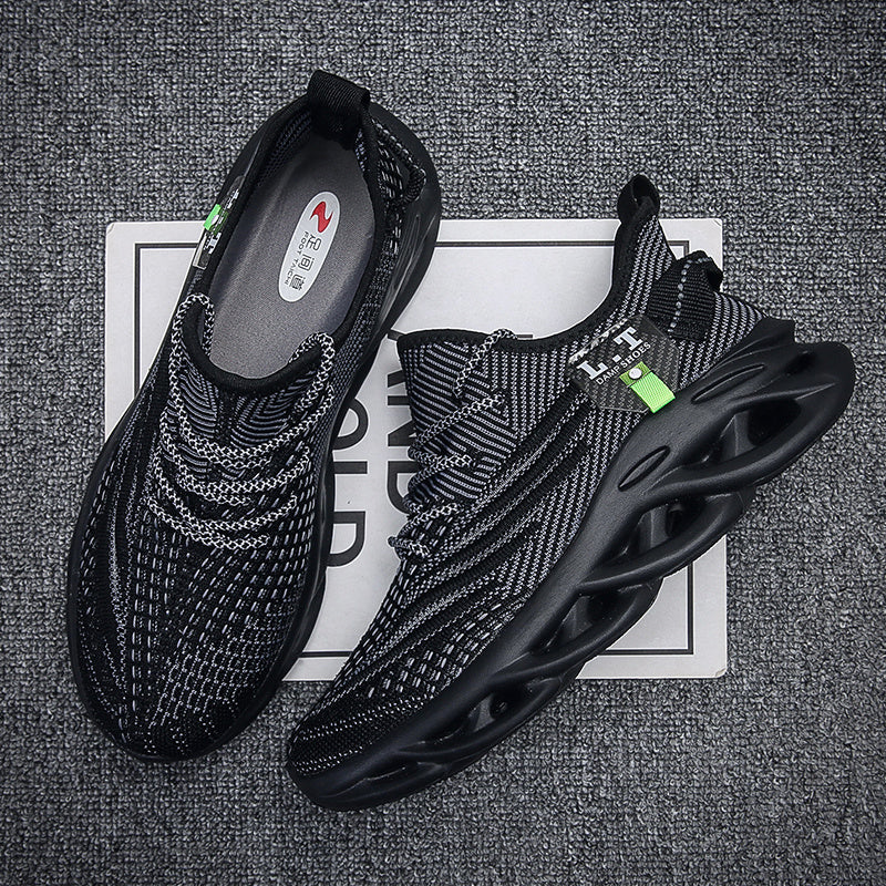 hdoxse mens outdoor knitted breathable running shoes shock
