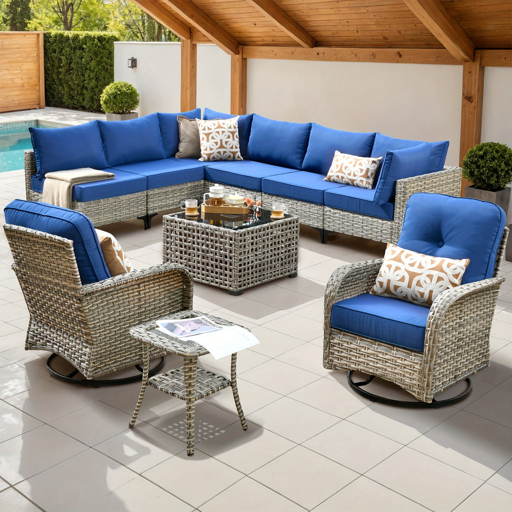 2 3 5 8 10pcs deep seat outdoor patio furniture set outside